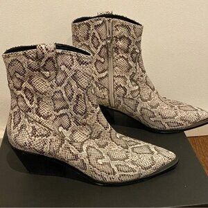 Villa Rouge Snakeskin Leather Black /White/Gray Ankle